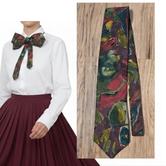 Gianfranco Ferre Other - Gianfranco Ferre Burgundy Olive Purple Silk Tie